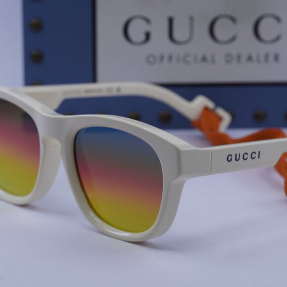 Gucci GG1238S 003 Square Sunglasses - Ivory\Brown Multilayer Rainbow - Picture 8 of 10